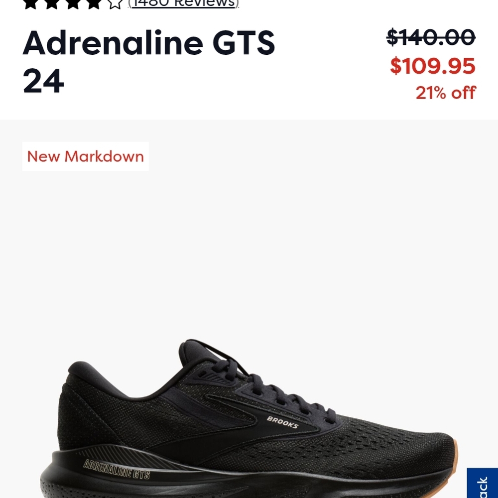 Brooks Adrenaline GTS 24 Black Running Shoes